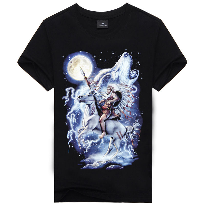 Thumbnail: Summer Men T-shirt 3D Print Nightmare Tiger Short-Sleeved Casual Tops Tees Men's