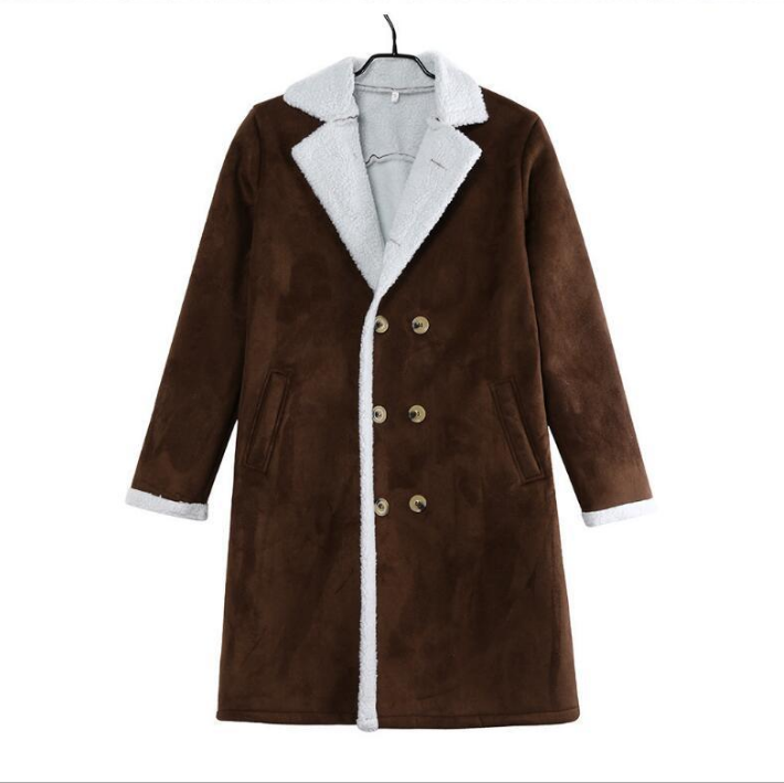 Thumbnail: Fashion Men's Winter Warm Coat Solid Color Long Sleeve Trench Jackets