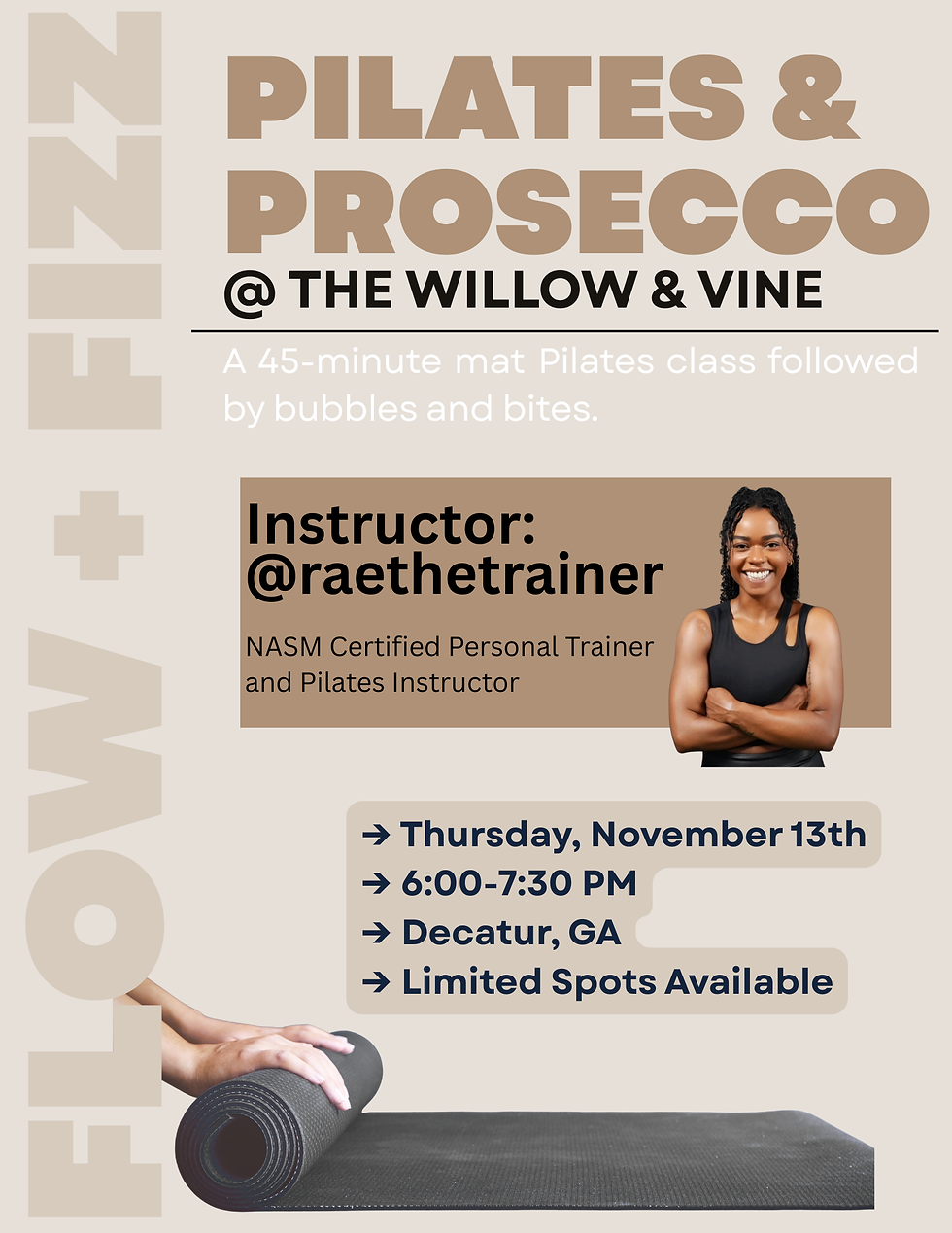 Pilates & Prosecco at The Willow & Vine