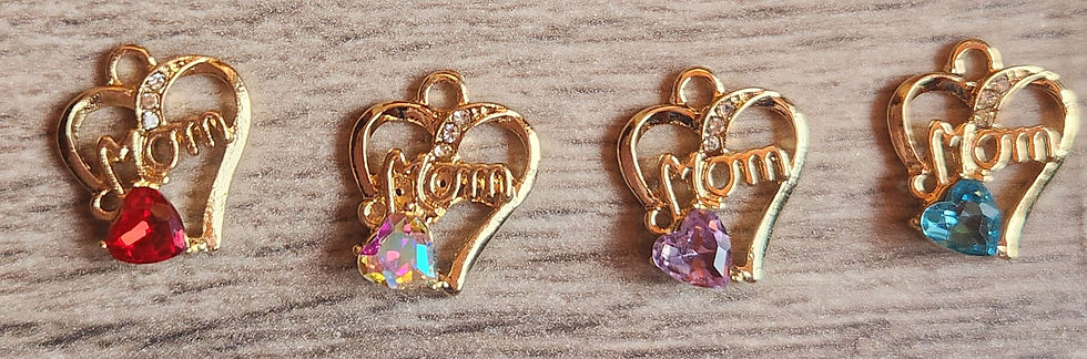 Mom Heart with crystal heart.