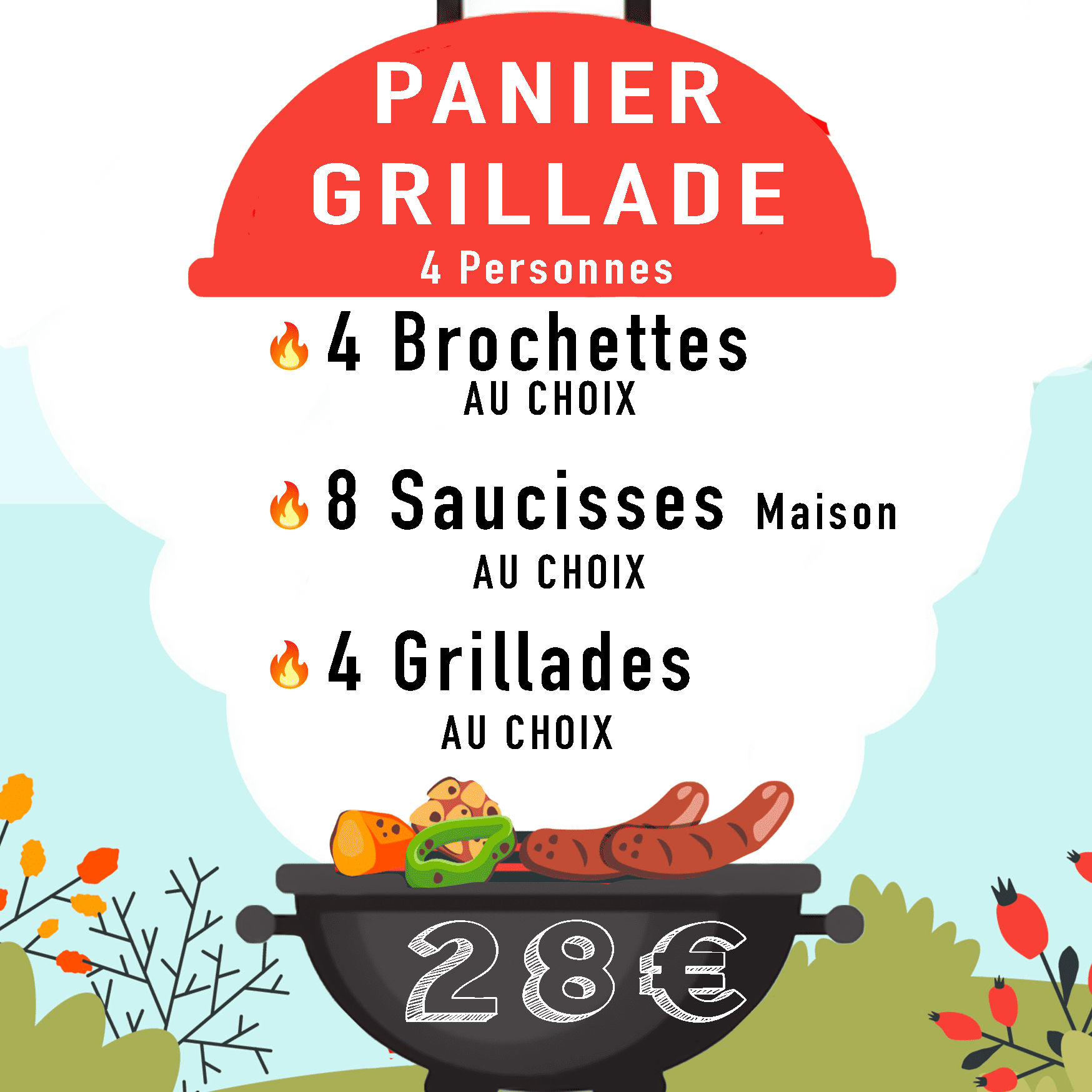 Panier Grillade 4 persones 🔥