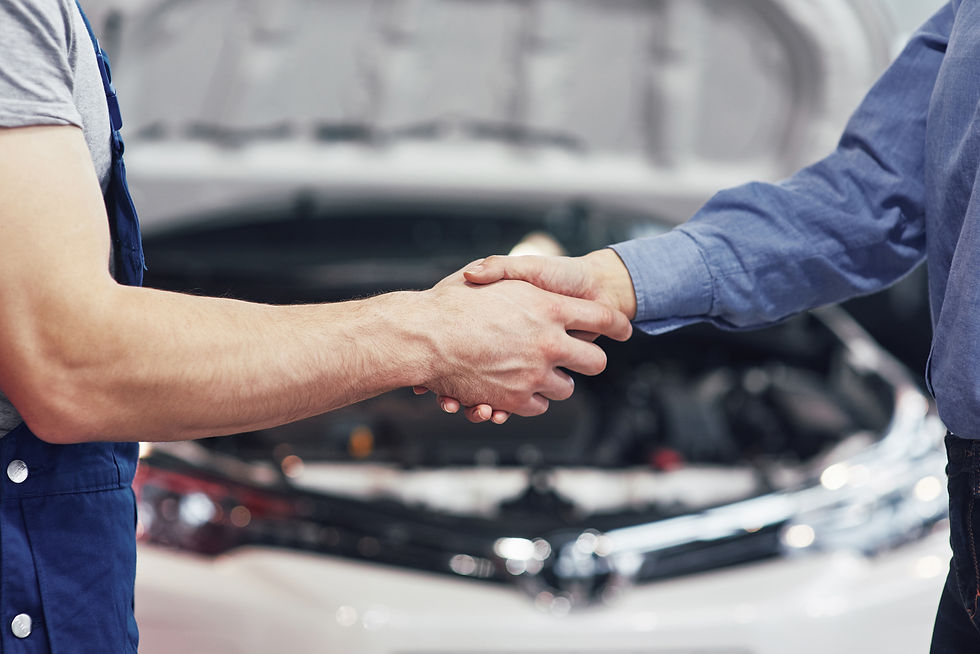 husband-car-mechanic-and-woman-customer-make-an-agreement-on-the-repair-of-the-car