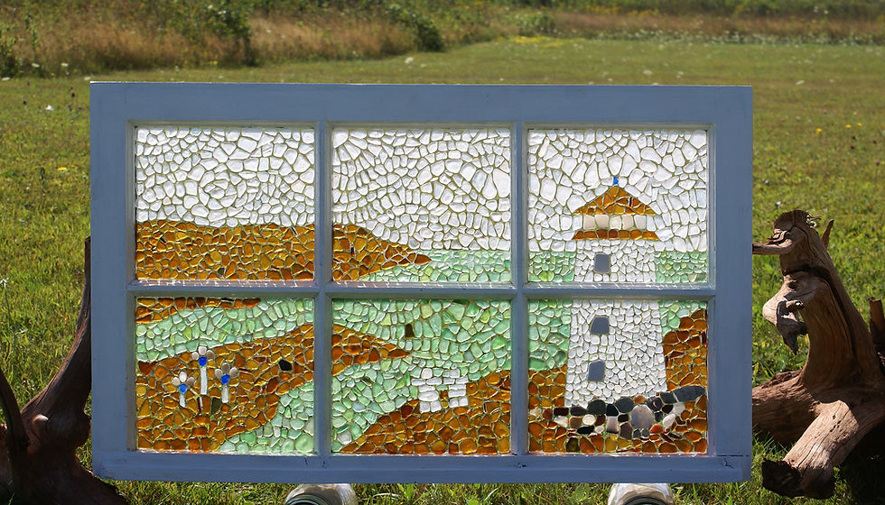 Thumbnail: Sea Glass Mosaic - Lighthouse on the Rocks