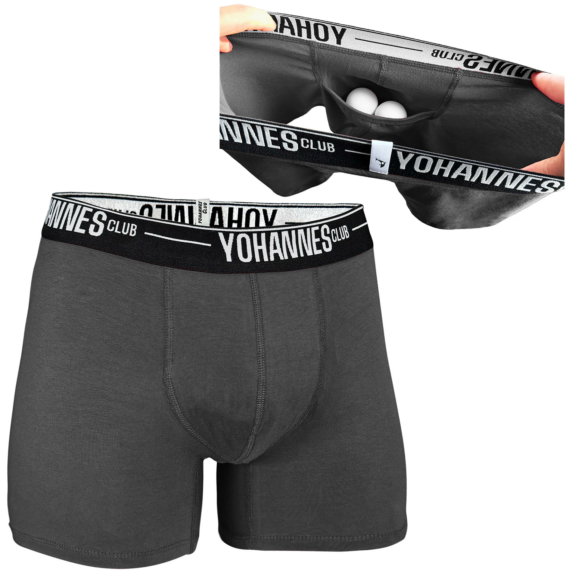 Erkek Özel Keseli Pamuklu Boxer, Antrasit, Tekli Paket