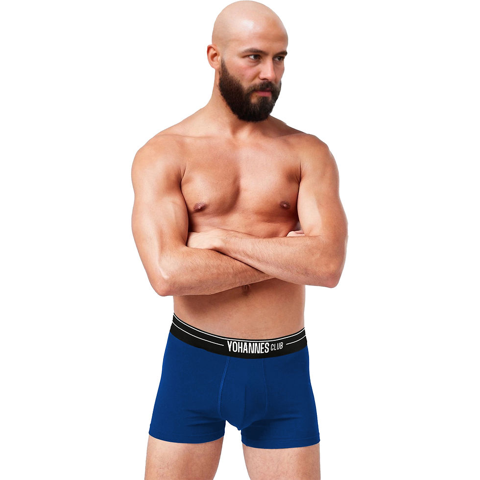 Küçük resim: Erkek Özel Bölmeli Pamuklu Boxer, Mavi, Tekli Paket