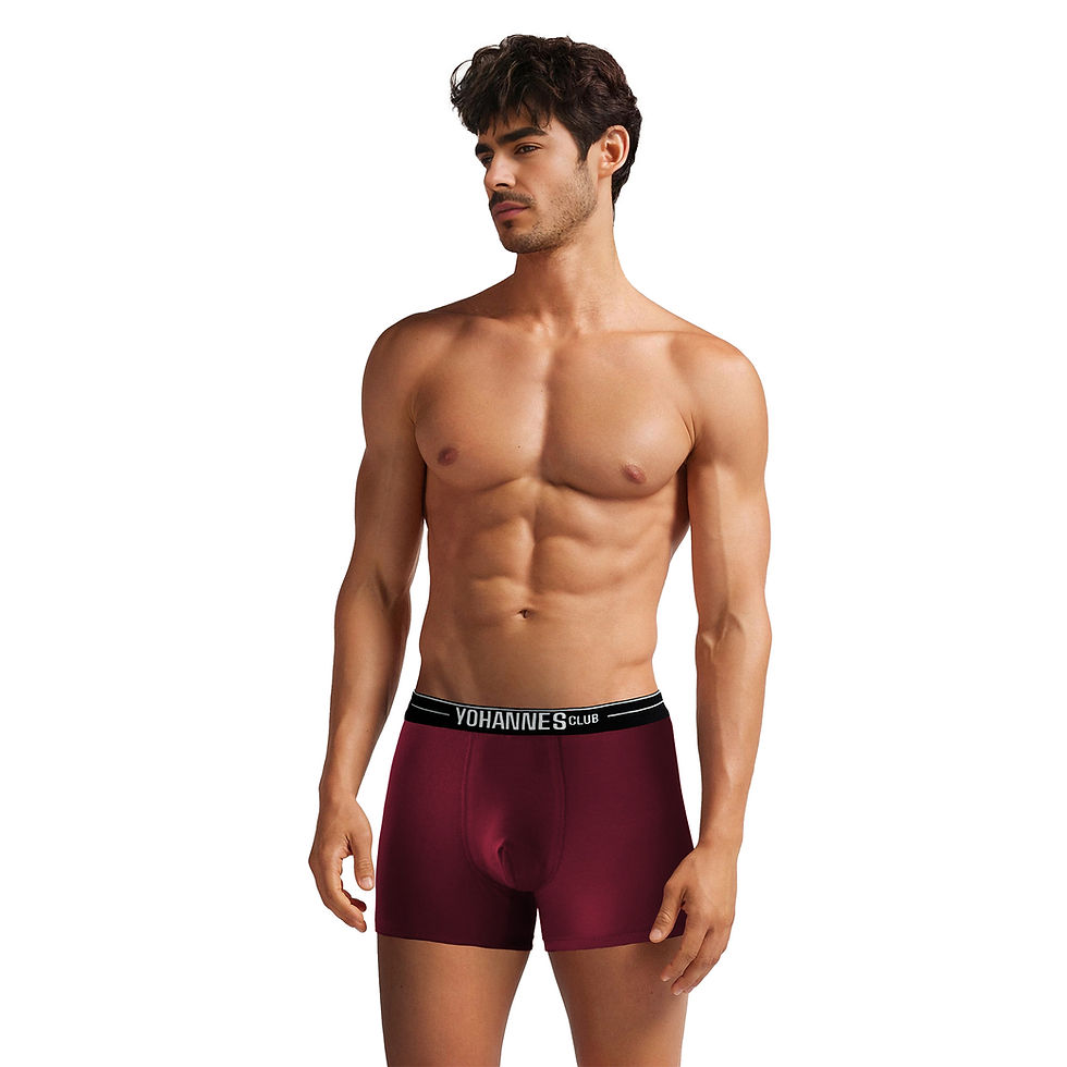 Küçük resim: Erkek Özel Bölmeli Pamuklu Boxer, Bordo-Yeşil-Mavi, 3'lü Paket