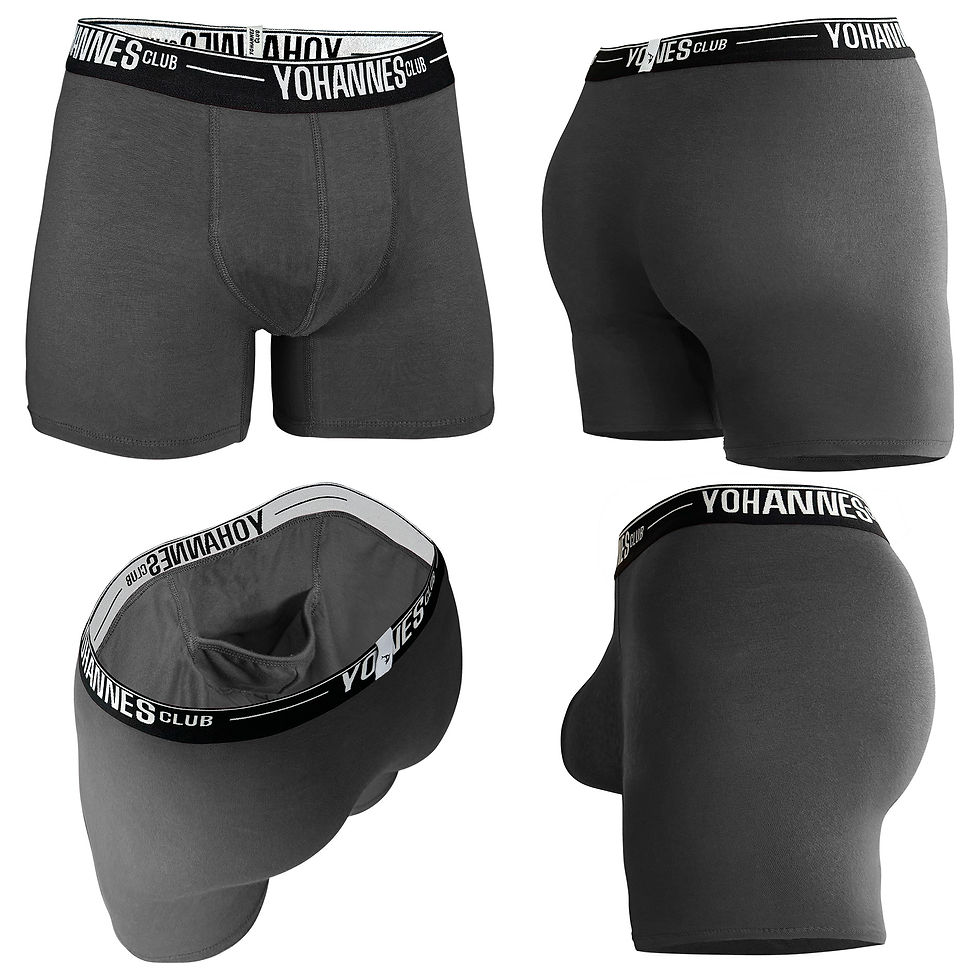 Küçük resim: Erkek Özel Keseli Pamuklu Boxer, Antrasit, 3'lü Paket