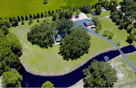 areal view of the green cabin ranch