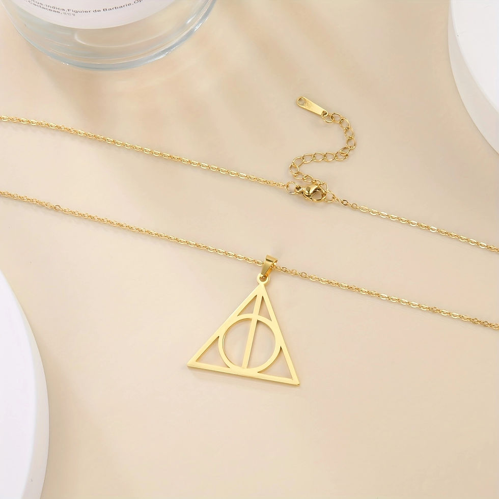 Thumbnail: The Master of Death: Minimalist Silver Deathly Hallows Pendant Necklace