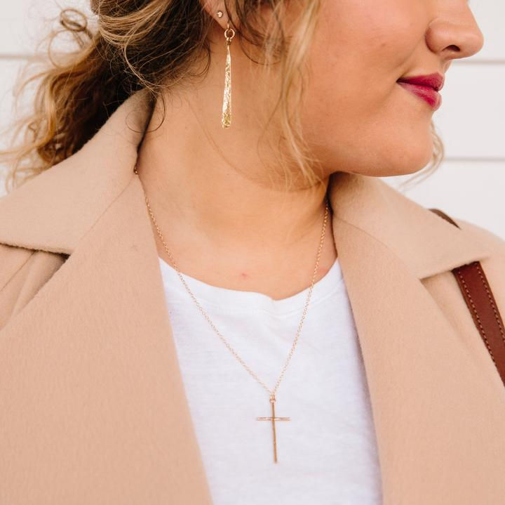 Thumbnail: Karama Collection - Cross Drop Necklace