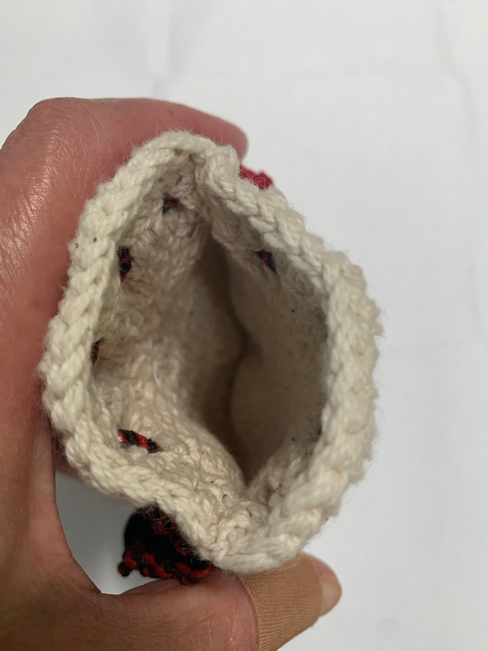 Thumbnail: Sunavworld LLC-Ivory with red and blue handmade Coin Purse