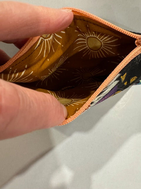 Thumbnail: Made by Sarah Rose-Floral Pouch w/Peach Zipper-Sun inside