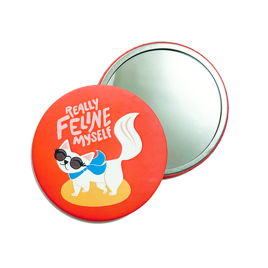 Rhino Parade - Feline Myself Pocket Mirror