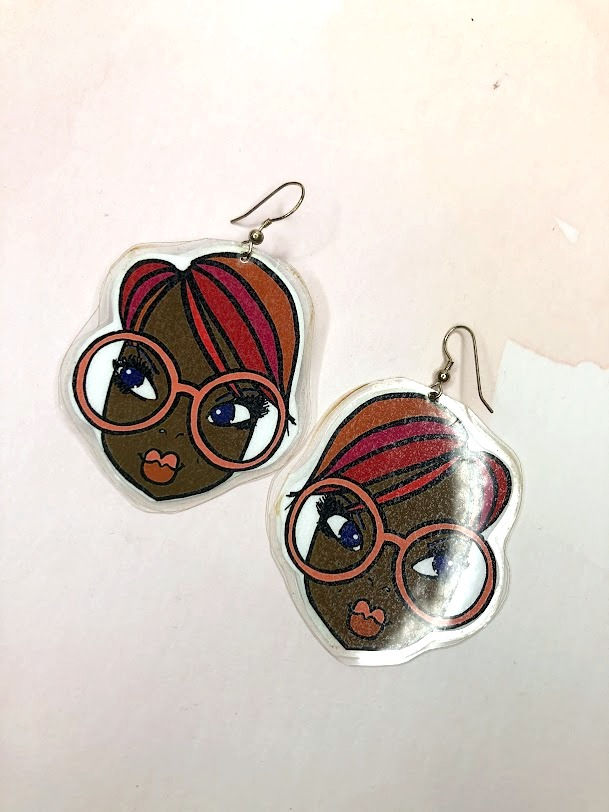 Thumbnail: Kiwi Was Here - Glasses Girl Earrings