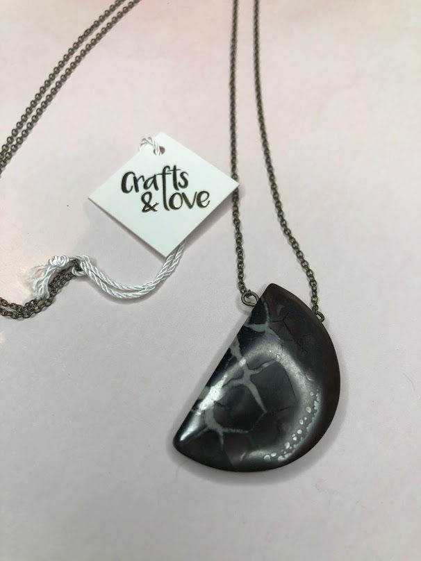Crafts and Love - Alba Crescent Gemstone Pendant