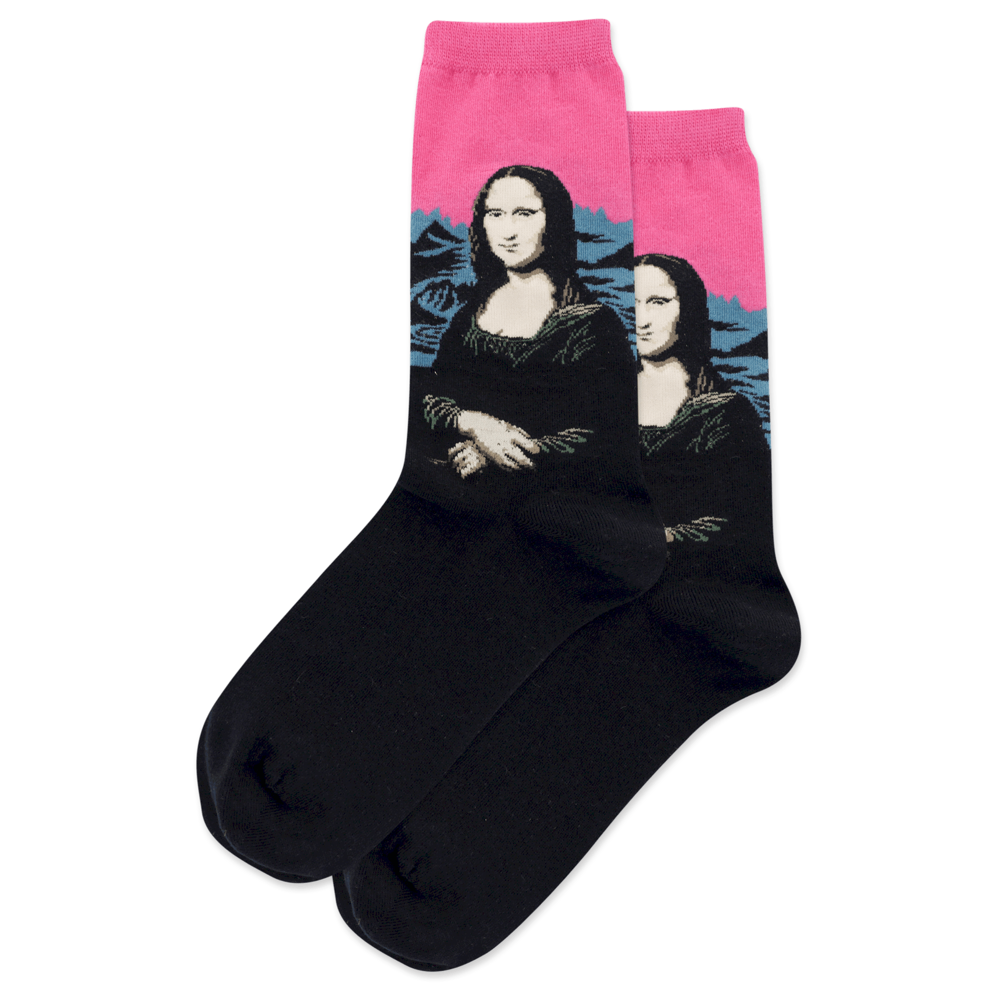 Hot Sox - Famous Artist Series: Da Vinci's Mona Lisa in Bright Pink
