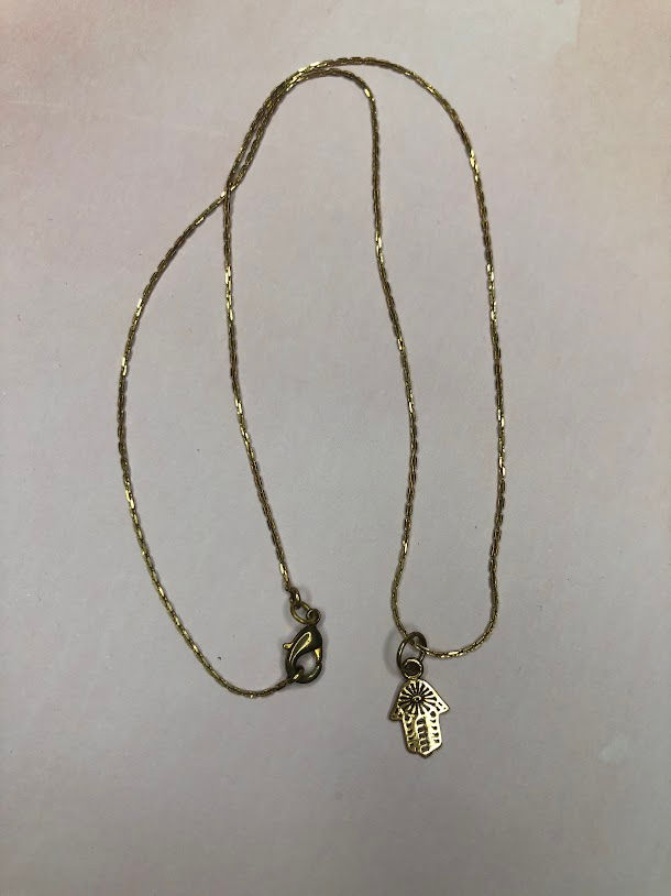 Thumbnail: Baizaar - Delicate Brass Hamsa Pendant
