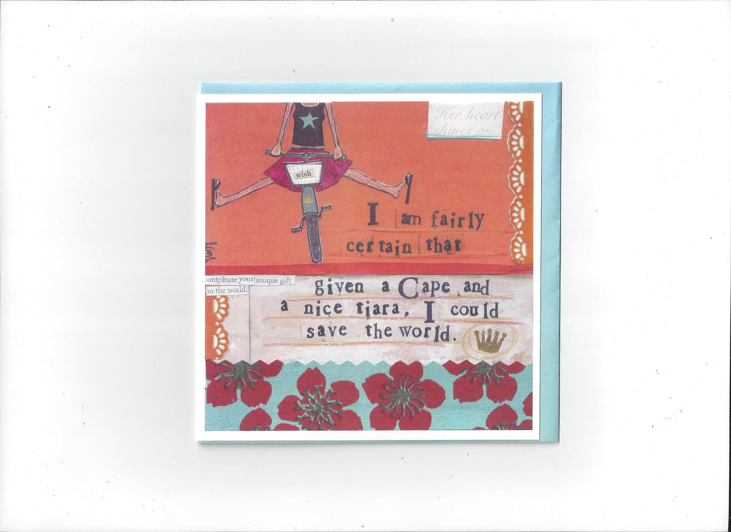 Curly Girl Design - Cape and Tiara Card