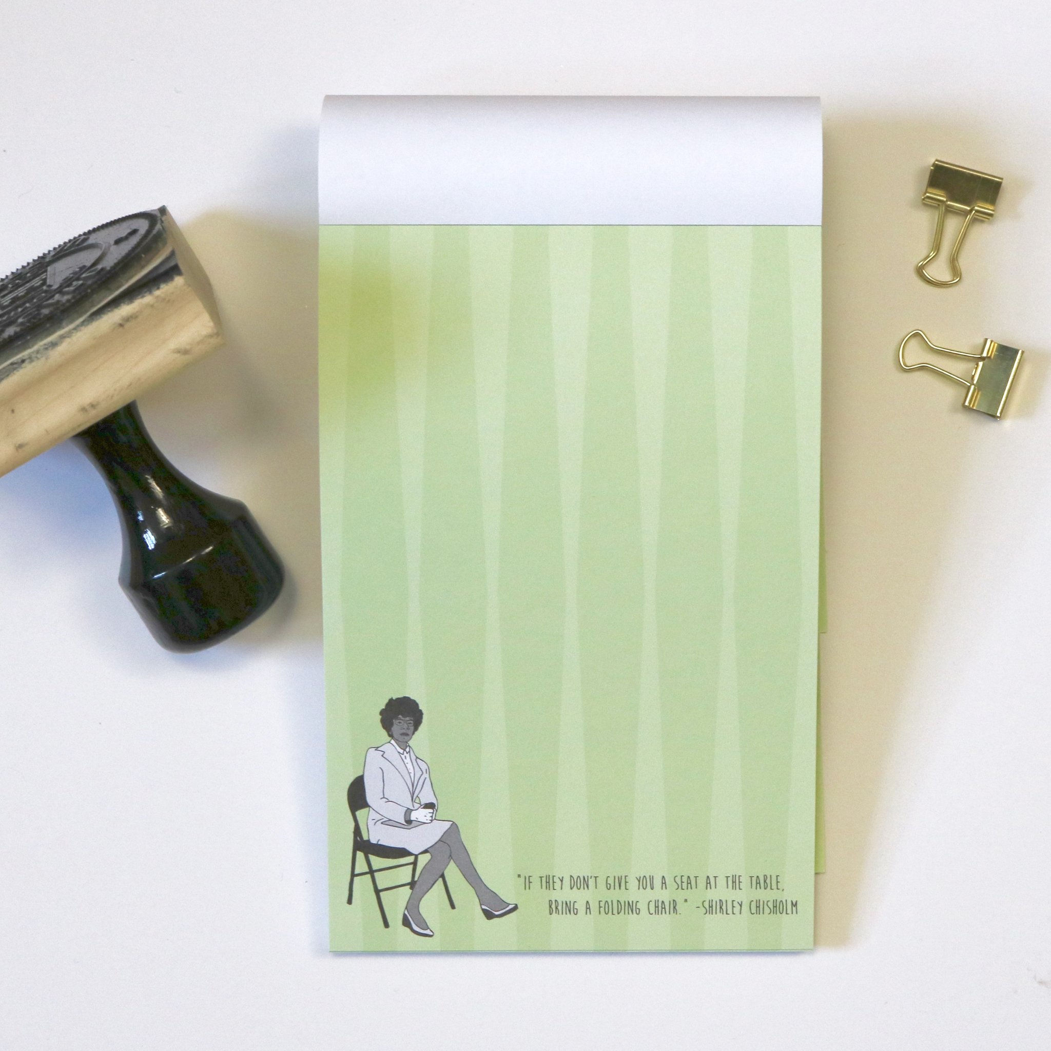 The Card Bureau - Shirley Chisholm Notepad w/quote