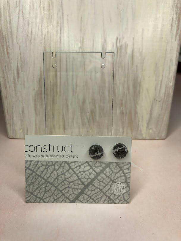 Thumbnail: DConstruct - Black and White Post Resin Earrings