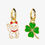 Thumbnail: Yellow Owl Workshop - Hoop Earrings Lucky Cat & Clover