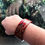 Thumbnail: MBM - Red Thick Collage Bracelet with Strips Pattern