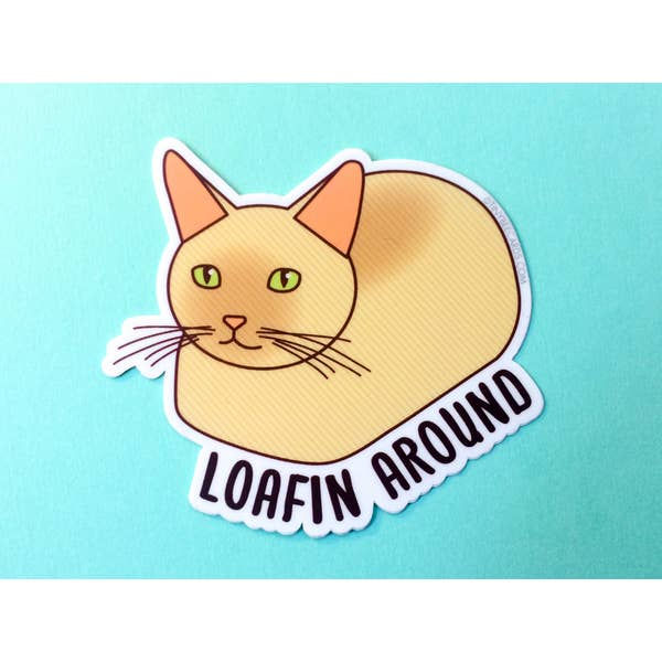Tiny Bee - Cat Loaf Loafin Around Vinyl Sticker