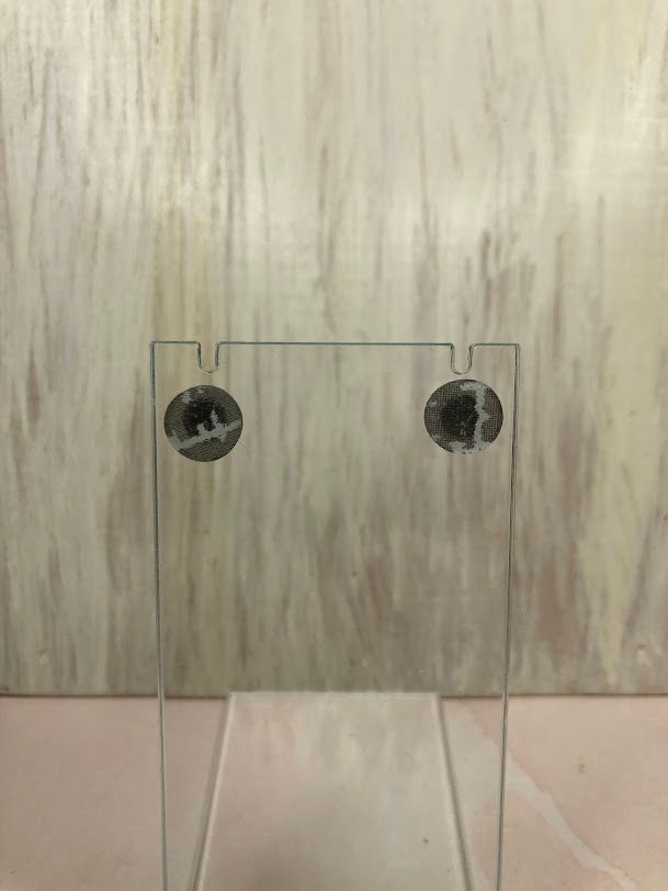 Thumbnail: DConstruct - Black and White Post Resin Earrings