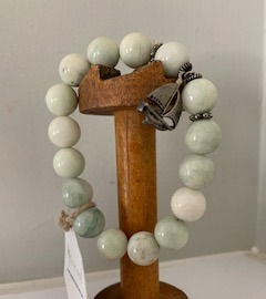 Green End - Charm & Beads Light Marble Sailboat Bracelet