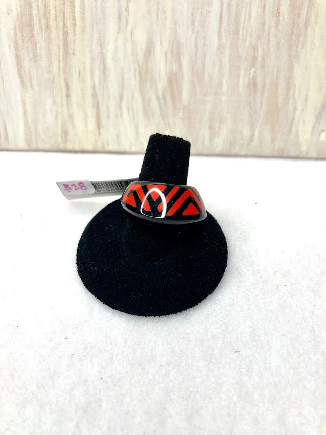 Thumbnail: Zsiska - Black and Red Polyresin Ring