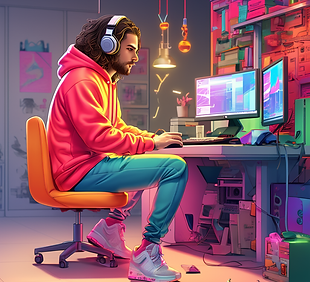 a-full-body-photo-of-a-software-developer-having-a-cool-haircut-of-long-hair-and-wearing-c