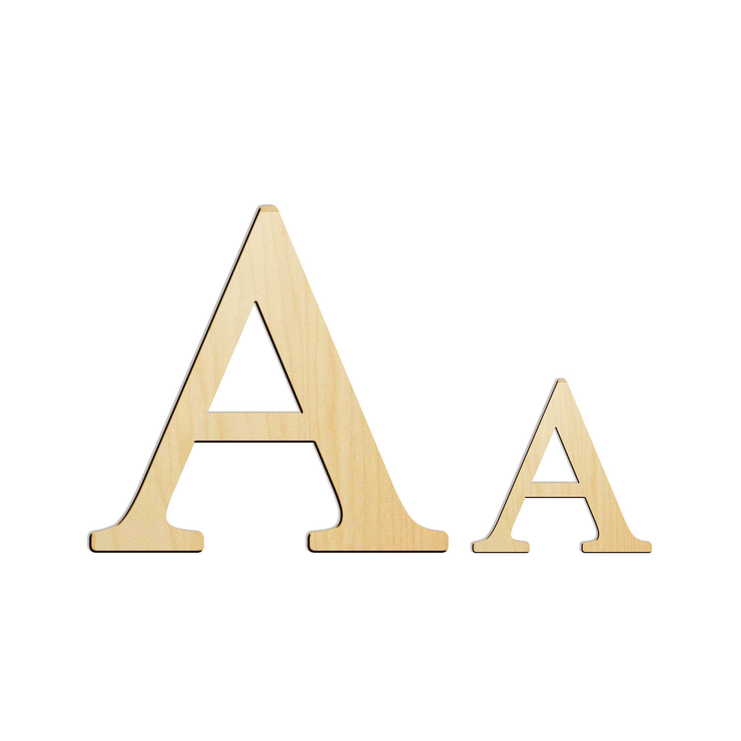 6" and 12" English Wooden Unfinished Letters, All Caps