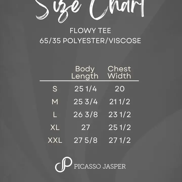 Thumbnail: Lover of light tee size chart