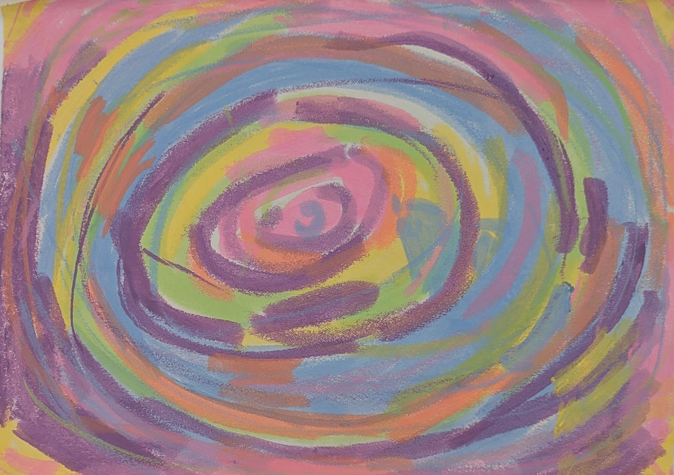 'Oil Spill'
A, Paint Stick on Paper