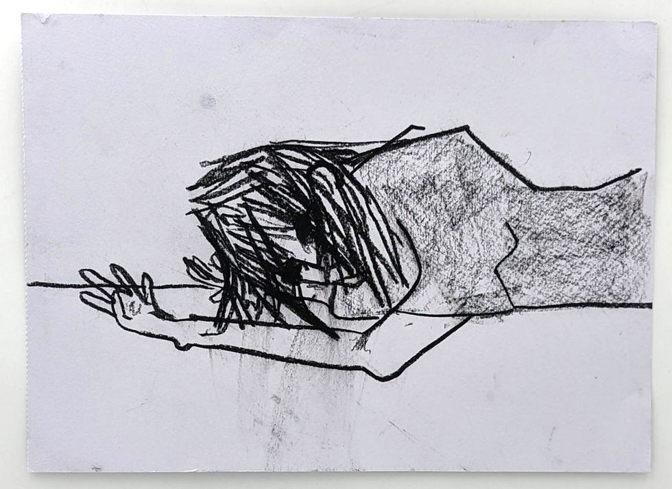 'A Cold, Wet Floor'
A3, Charcoal on Paper