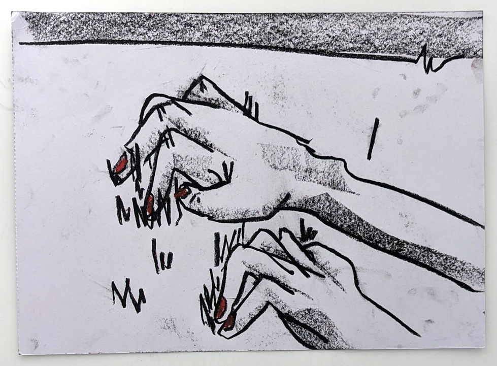 'Muddy Fingernails'
A3, Charcoal on Paper