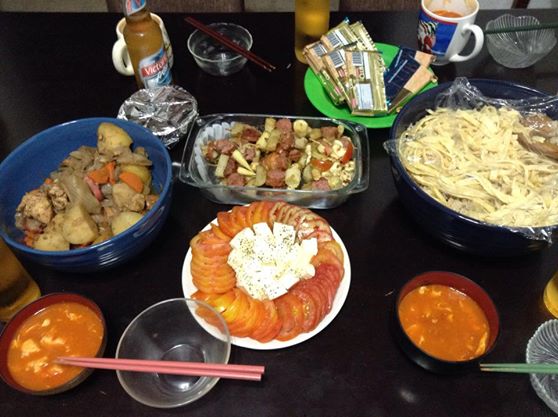 友人宅での日本食