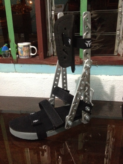 完成した簡易装具