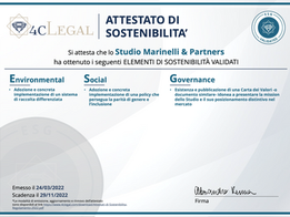 Lo Studio Marinelli&Partners ottiene la certificazione ESG
