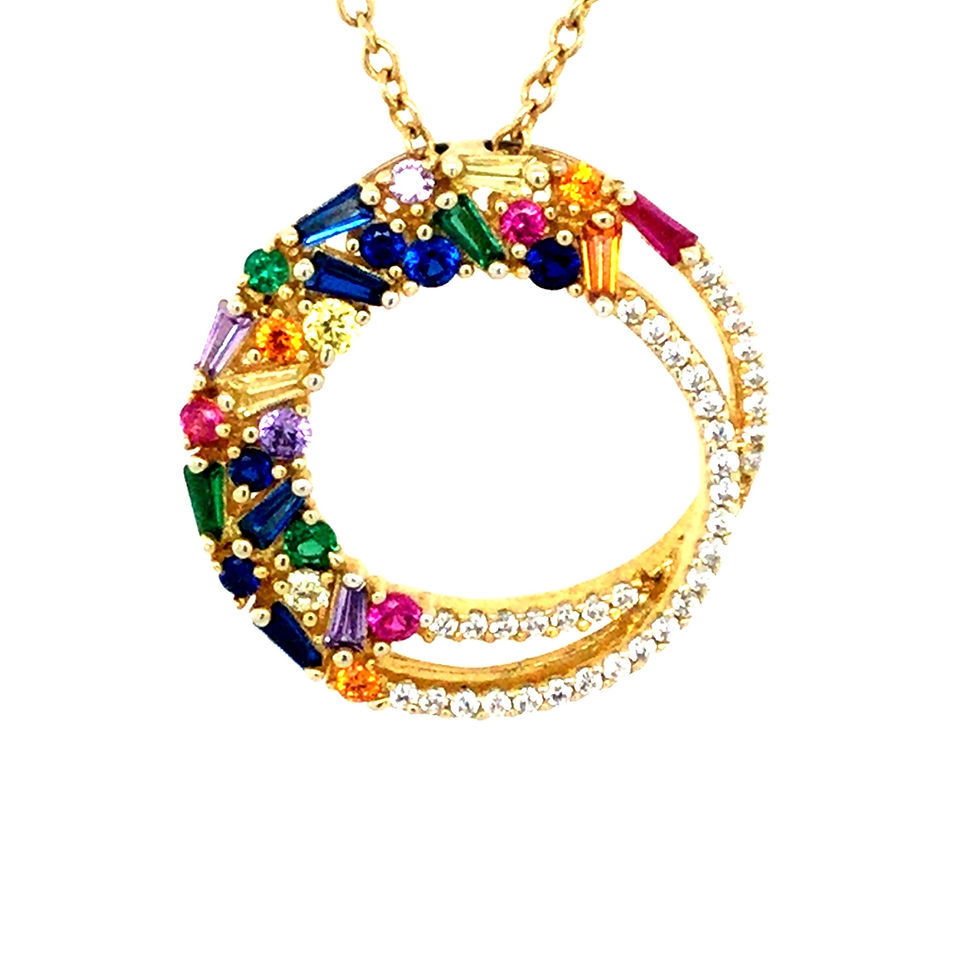 Thumbnail: Silver with gold and multi colour 