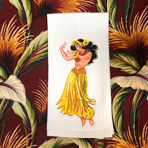 Hula Girl kitchen towel | kaikuhale