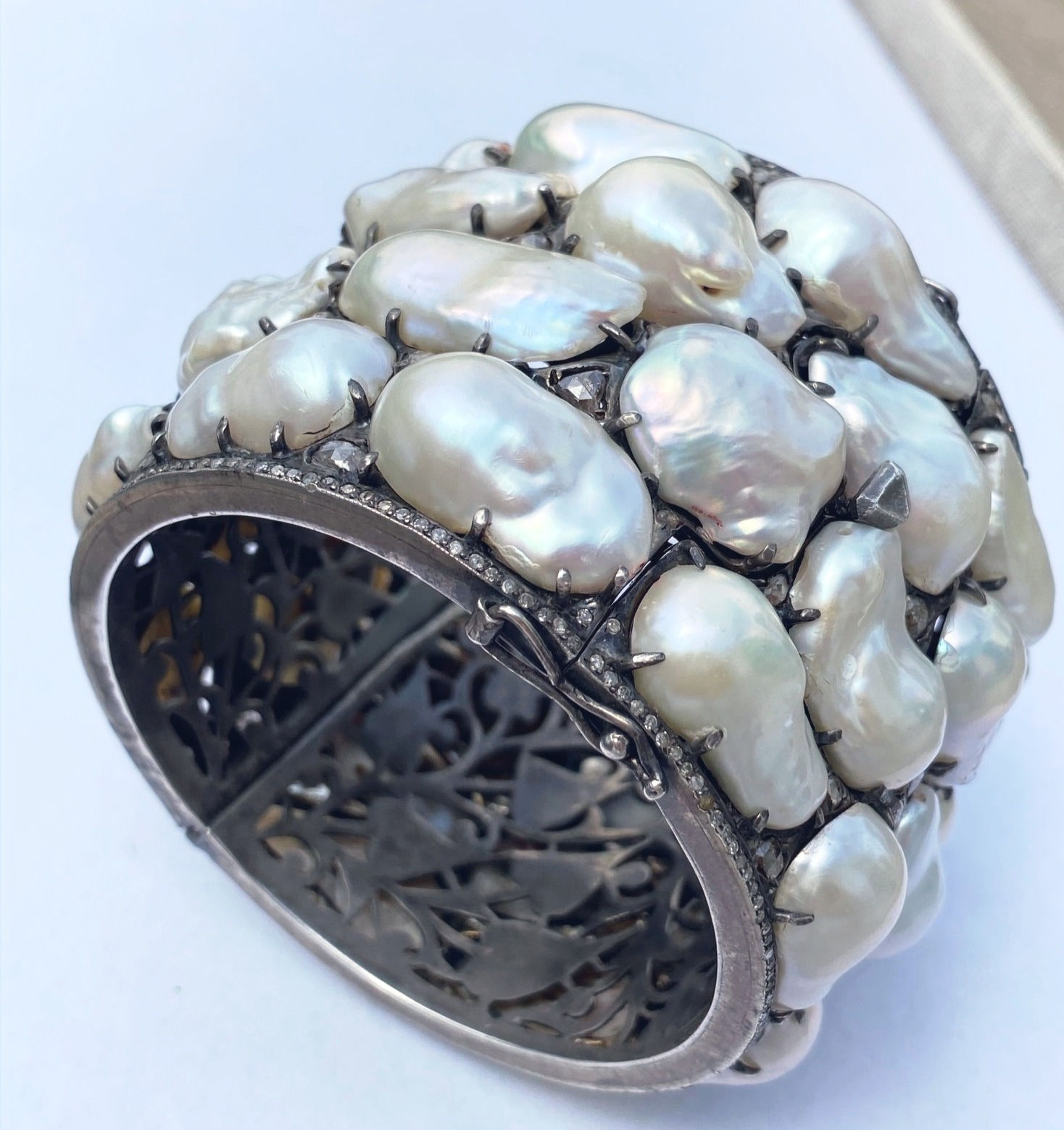 Intricate South Sea Baroque Pearl Cuff