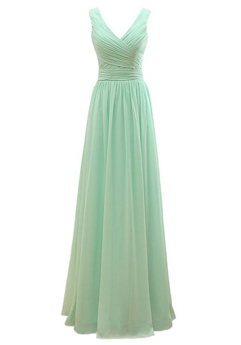 Mac duggal シフォン袖 Vネック カラーロングドレス 2色 S002-999 シフォン Vネックバイカラーロングドレス 152色