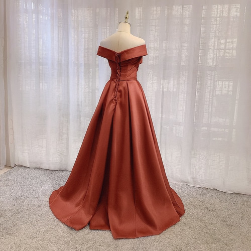 polaura オフショルダーサテンスイッチロングワンピース