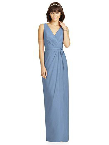 ♪即日発送 Dessy Collection 2WAYラップドレス スモーキーブルー