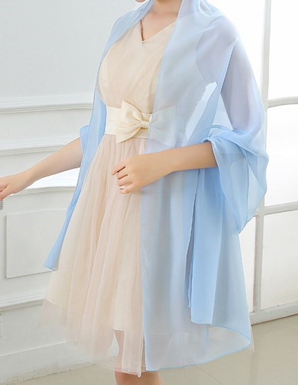 サムネイル： IS001  ドレスストール　シフォン　150色｜結婚式 パーティドレス お呼ばれドレス ドレス羽織