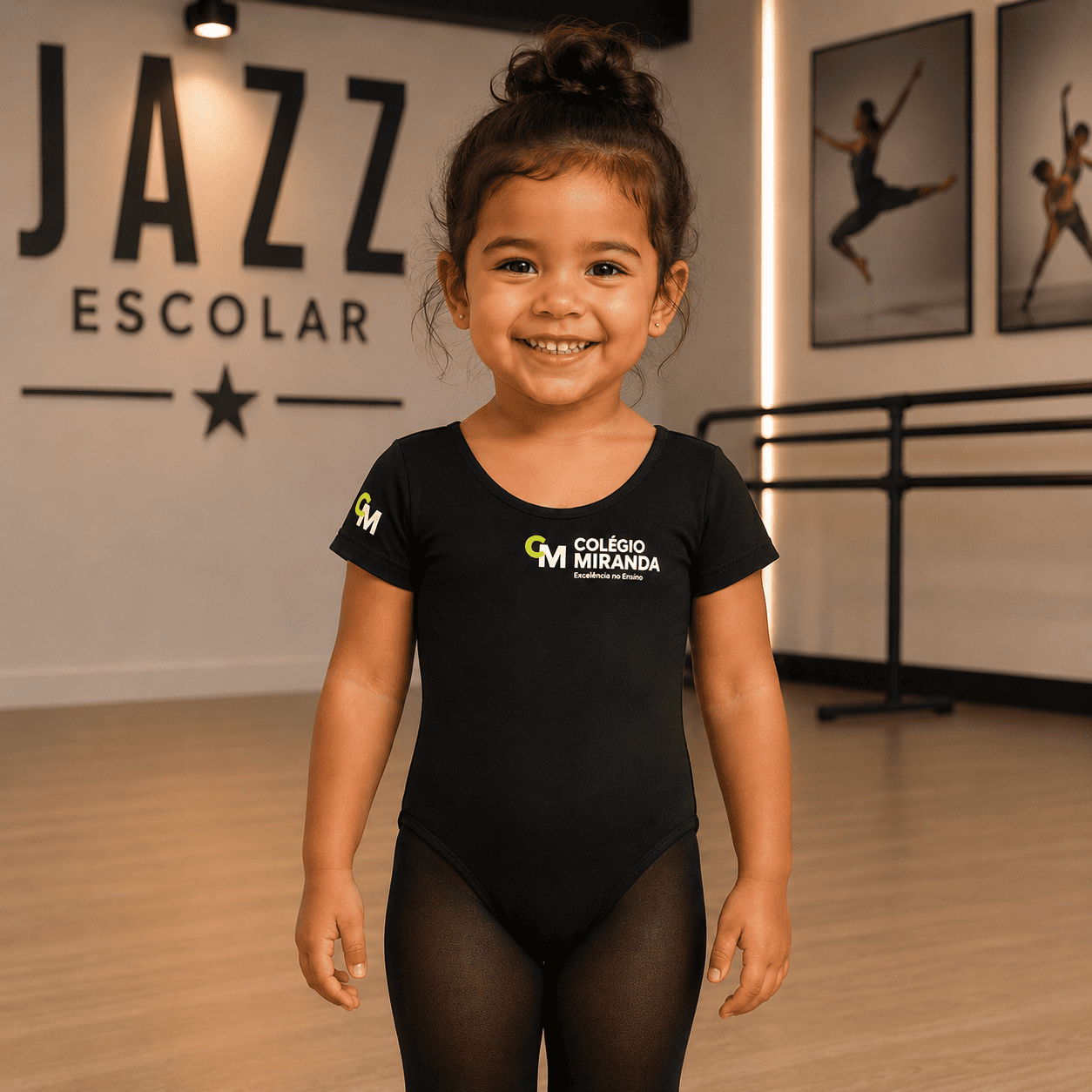 Collant Preto para Jazz e Ginástica Rítmica