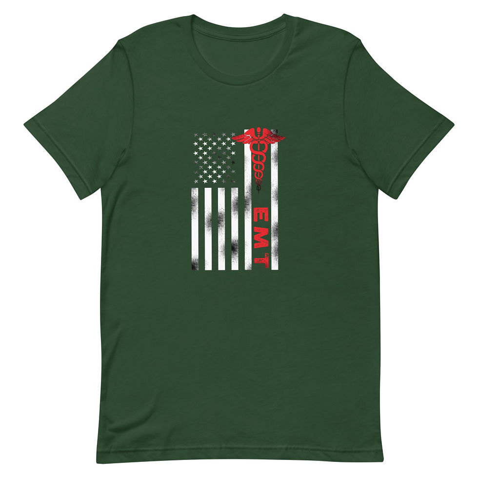 Thumbnail: EMT Flag Short Sleeve Unisex T-Shirt 