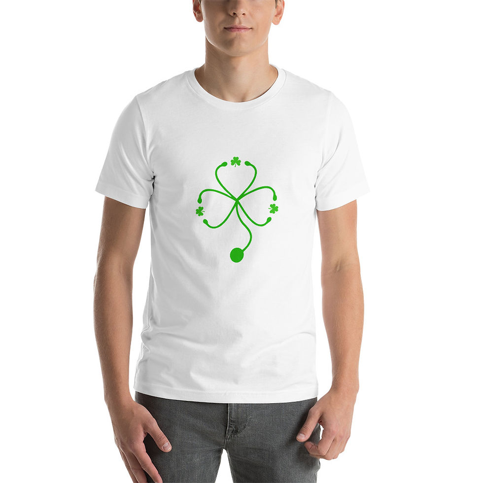 Shamrock Stethoscope Short Sleeve Unisex T-Shirt  