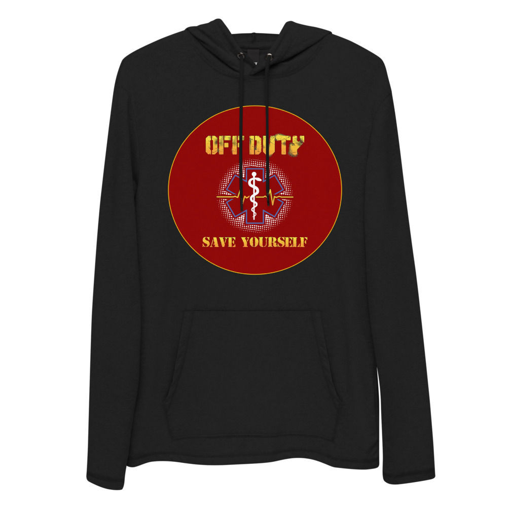 Off Duty Save Yourself Unisex Lightweight Hoodie Front